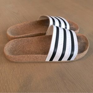 Adidas cork bottom slides
